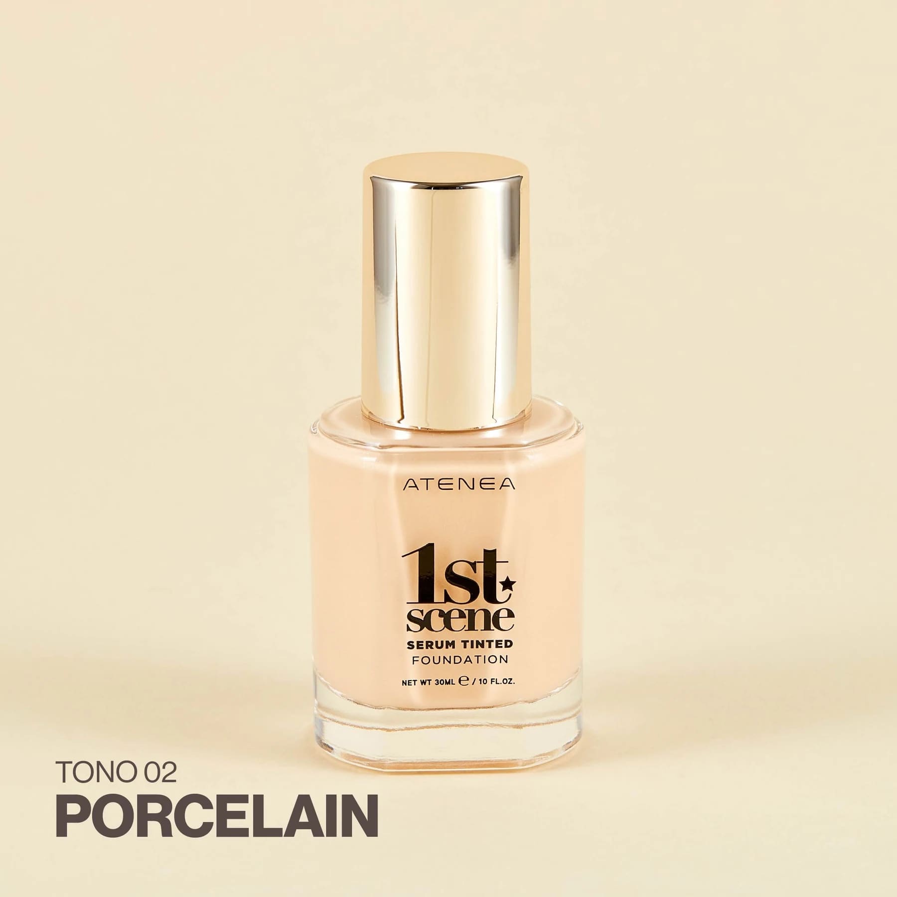Serum Tinted Foundation 1ST Scene Atenea tono Porcelain