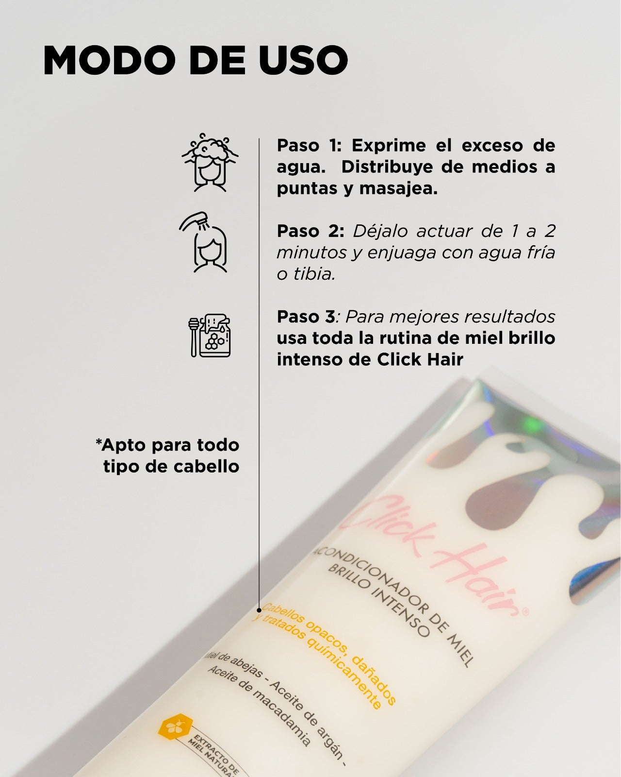Modo de uso del acondicionador de miel