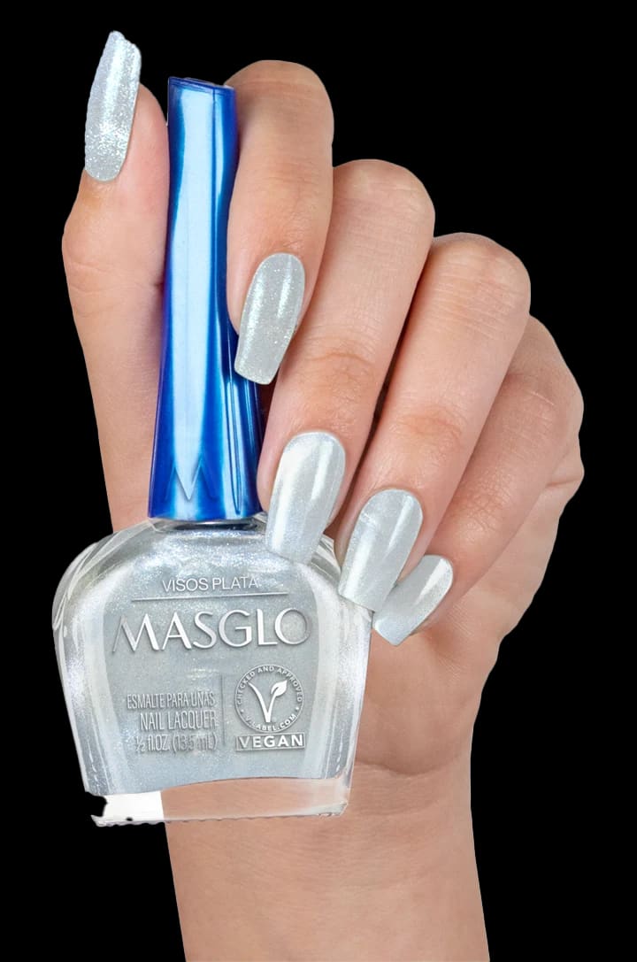 Esmalte de unas nail lacquer Visos Plata MASGLO