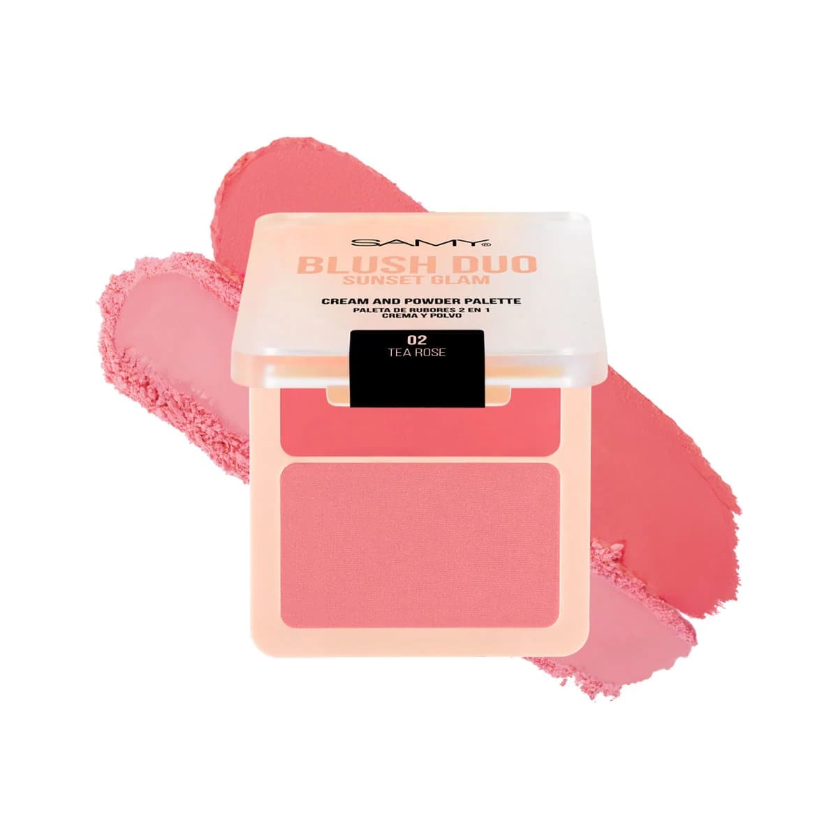 Rubor 2 en 1 Sunset Glam Samy 02 TEA ROSE